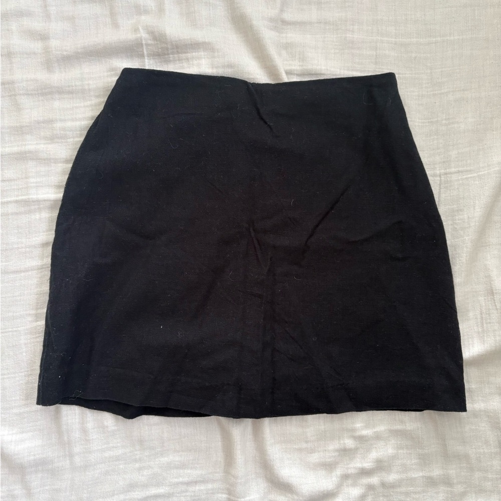 NWT Abercrombie & Fitch Black Linen-Blend Mini Skort XXS